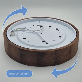 Brilagi - LED RGBW dimmerabile plafoniera CARVALHO 2xE27/15W/230V Wi-Fi rovere pr. 37,5