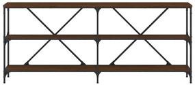 Tavolo consolle rovere marrone 180x30x75 cm multistrato e ferro