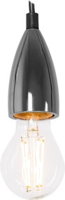 Lampada Da Soffitto Pensile Montatura Chrome Black APP357-1CP