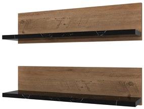 Set da 2 mensole SHELFIE in pino/nero