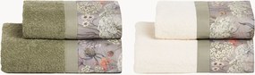 Set di 4 asciugamani in cotone Calipso
