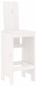 Sgabelli da bar 2pz bianchi 40x42x120 cm legno massello pino