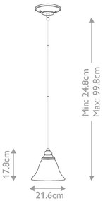 Hinkley HK-CELLO-P-A - Lampadario a sospensione con supporto rigido CELLO 1xE27/60W/230V