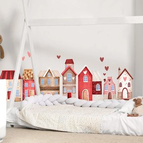 Adesivi murali bambina - Case (dietro il letto) | Inspio
