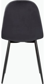 Sedie da pranzo grigio scuro in velluto set di 4 pz Monza - Støraa