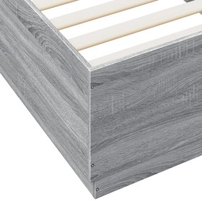 Giroletto con Luci LED Grigio Sonoma 90x200cm Legno Multistrato