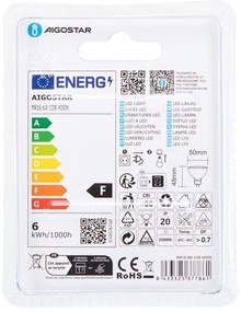 Lampadina LED MR16 GU5,3/6W/12V 4000K - Aigostar
