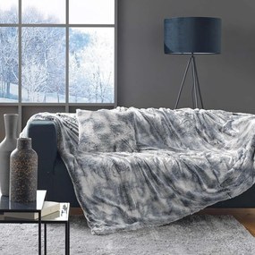 Coperta grigia in pelliccia finta 180x220 cm Antartic – douceur d'intérieur