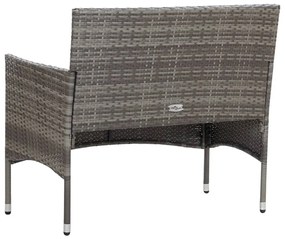 Set divani da giardino 4 pz con cuscini in polyrattan grigio