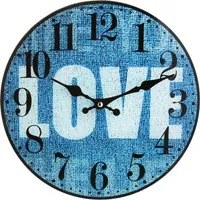 Orologio da parete 30 cm blu scritta Love