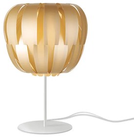 Lampada Da Tavolo Moderna Con Base Luce Queen In Polilux Oro Made In Italy