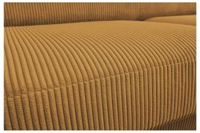 Divano angolare color senape allungabile (con composizione variabile) con rivestimento in velluto a coste Monaco – Bobochic Paris