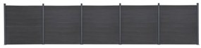 Set Pannello Di Recinzione Grigio 872x186 Cm İn Wpc /