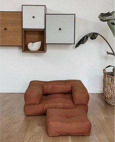 Poltrona pieghevole per bambini con sgabello Creamy Mini Cube - Karup Design