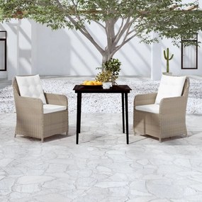 Set mobili da pranzo per giardino 3 pz marrone