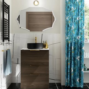 Mobile da bagno a terra L 60 x H 84 x P 48 cm noce, 3 cassetti Apertura push-pull SENSEA Neo Line, Maniglie acquistabili separatamente