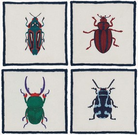 Set di 4 sottobicchieri in cotone Bugging You