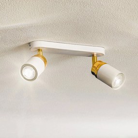 Luminex Faretto da soffitto Rondo bianco/oro, 2 luci