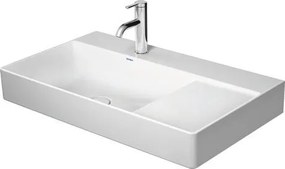 Lavabo 80x47 asimmetrico con bacino a sinistra senza troppopieno per sostegno a terra o sospeso Durasquare 2348800041 Duravit