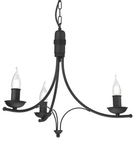 Lampadario a sospensione con catena LUCY 3xE14/60W/230V nero