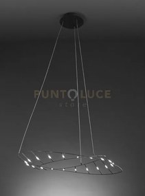 Tesa lampadario sospeso piccolo a led 2700k 2232lm 20w nero l.72cm