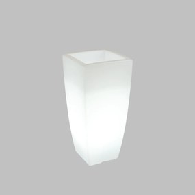 Vaso Illuminabile Quadrato 33x33xH70cm E27 Colore Bianco