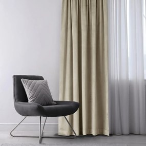 Tenda parzialmente oscurante marrone/beige in velluto 140x245 cm Eyelets – Restilo