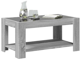 Tavolino salotto con led grigio sonoma 93x53x45 cm multistrato