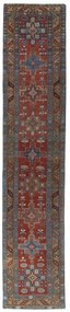Heriz Tappeto 420x90 Rosso (Iran) Annodato A Mano