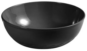 Lavabo da appoggio 40 cm nero lucido con rilievi sul fondo Logos