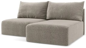 Divano angolare beige allungabile/con contenitore (con penisola a destra) Kalena – Makamii