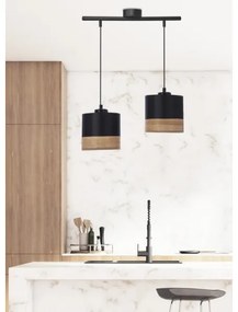 Lampadario a sospensione con filo PORTO 2xE27/60W/230V nero/marrone