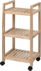 Scaffale da bagno in legno di acacia con tre ripiani su ruote 35x72 cm Acina - Wenko