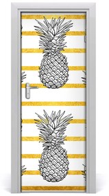 Sticker porta Strisce di ananas 75x205 cm