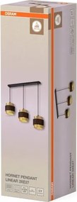 Osram - Lampadario a sospensione con cavo DECOR HORNET 3xE27/10W/230V nero/oro