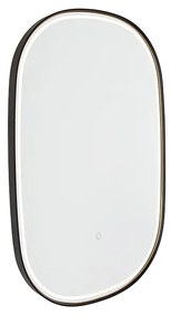 Specchio da bagno nero con LED e dimmer touch ovale - Miral