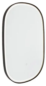 Specchio da bagno nero con LED e dimmer touch ovale - Miral
