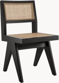 Sedia in legno e rattan fatta a mano Niclas