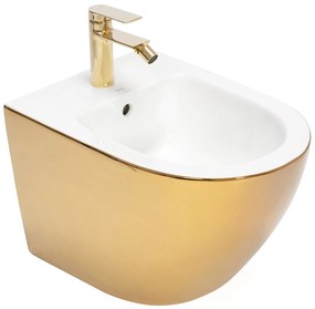 Bidet sospeso Rea Carlo Mini Gold White