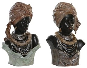 Statua Decorativa DKD Home Decor Resina Coloniale Africana (26 x 17 x 40 cm) (2 Unità)