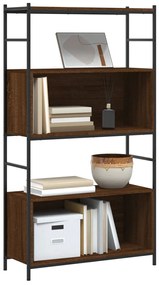 Libreria rovere marrone 80x30x145,5cm legno multistrato e ferro