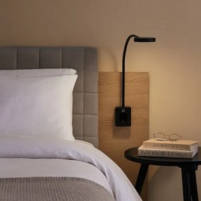 Rabalux 71283 - Lampada da parete LED dimmerabile TIVRO E 4W/230V con porta USB integrata per presa, nera