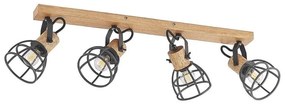 Lindby - Flintos 4 Plafoniera Wood/Black Lindby