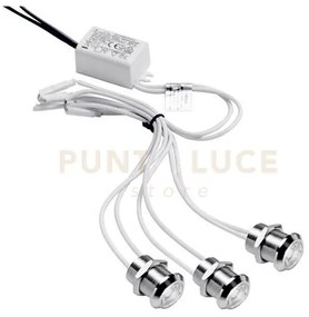 Gfa922c- modulo da 3 faretti led 3000k 450lm 3x1w d.2cm da incasso ...