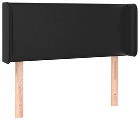 Testiera ad orecchio nera 103x16x78/88 cm in similpelle