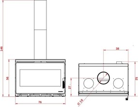 Caminetto A Legna Ad Alte Prestazioni Canalizzabile 9kw Palazzetti Ecopalex Gtm80