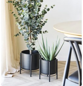 Set di coprivaso in metallo 2 pz ø 25 cm Svarta – House Nordic