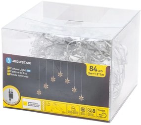 Aigostar - Catena luminosa natalizia LED da esterno 84xLED/230V 1,2x1m IP44 bianco caldo con fiocchi di neve