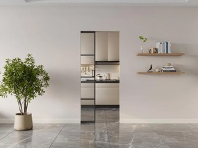 Porta scorrevole con sistema a incasso H205 x L83 cm  Alluminio e Vetro temperato trasparente - SINCA II