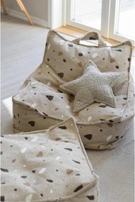 Pouf a sacco per bambini marrone chiaro con rivestimento in bouclé e ciniglia Terrazzo Chair – Wigiwama
